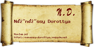 Nánássy Dorottya névjegykártya
