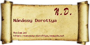 Nánássy Dorottya névjegykártya